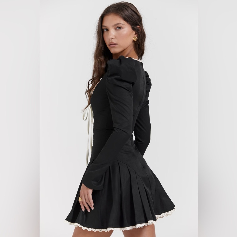 House of CB Larisa Black Pleated Corset Mini Dress M - Picture 8 of 9